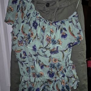 Ramy Brook Floral Ruffle Blouse - Mint Green